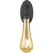 Downtown Urban Owego Armed Sconce Wall Light in Matte Black, Mercury