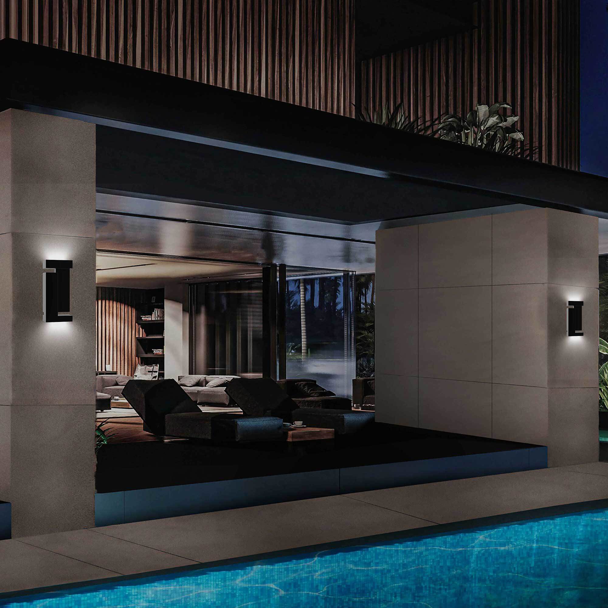 Dance LED 11.25 inch Sand Black Outdoor Wall Sconce