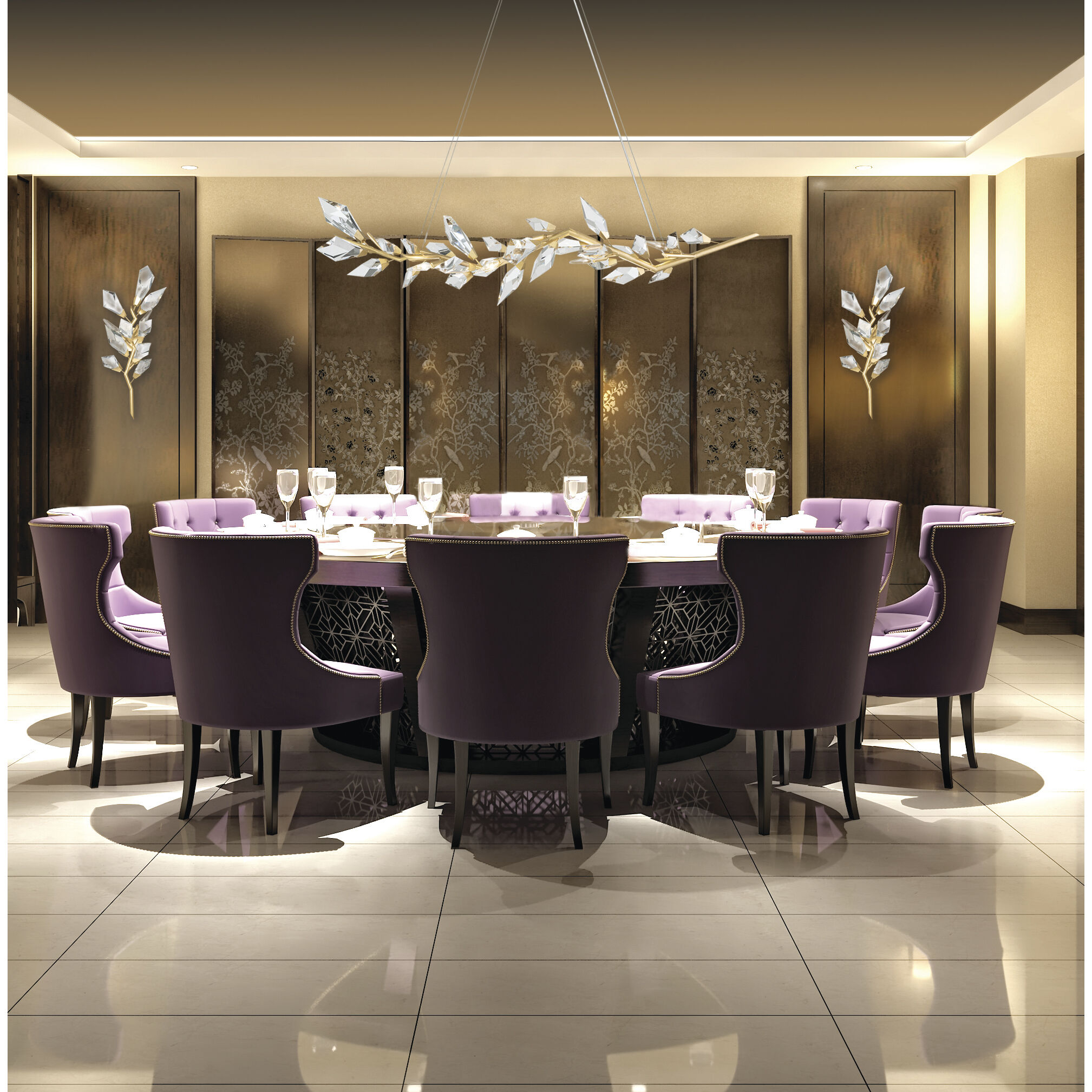 Foret Pendant Ceiling Light in Gold