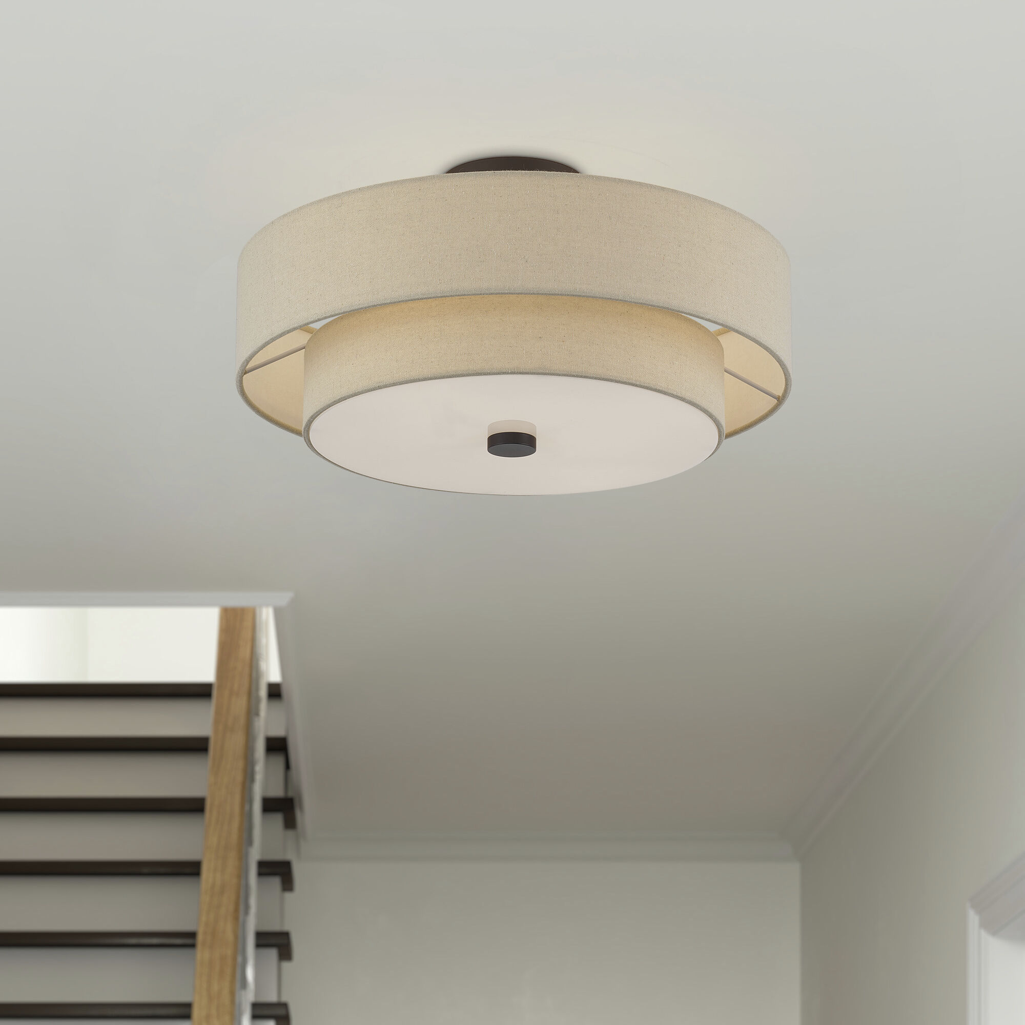 Bellingham 4 Light 18 inch Bronze Semi Flush Mount Ceiling Light, Large