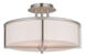 Wesley 3 Light 16 inch Brushed Nickel Semi-Flush Mount Ceiling Light