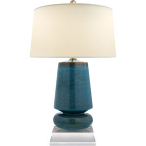 Chapman & Myers Parisienne 28.75 inch 150 watt Oslo Blue Table Lamp Portable Light in Natural Percale, Small