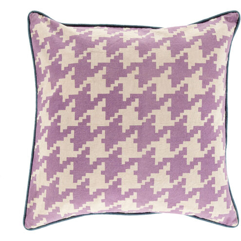Houndstooth 18 inch Mauve, Khaki, Navy Pillow Kit