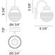Ridge Wall Sconce Wall Light in Chrome and Clear