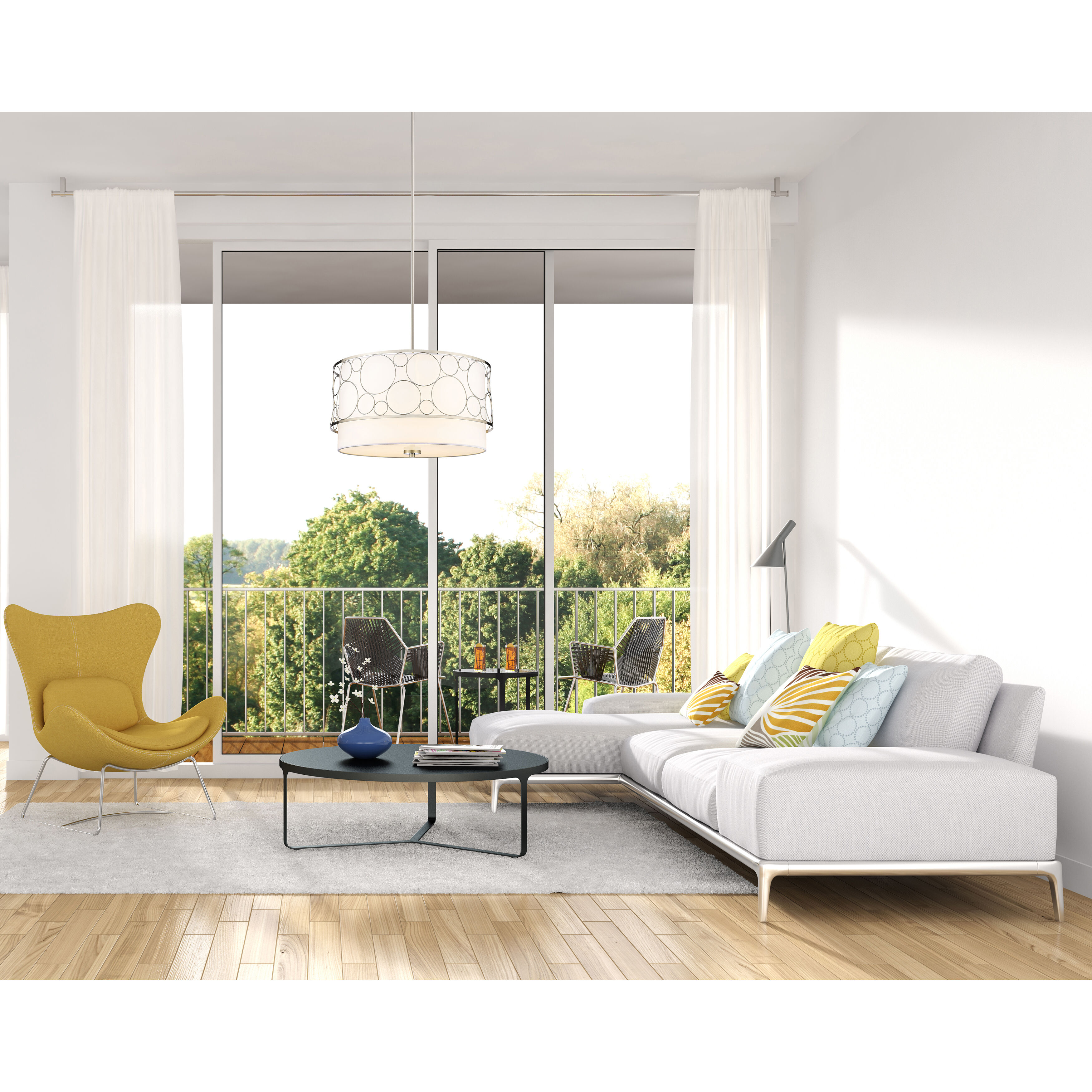 Kendall 4 Light 24 inch Brushed Nickel Chandelier Ceiling Light