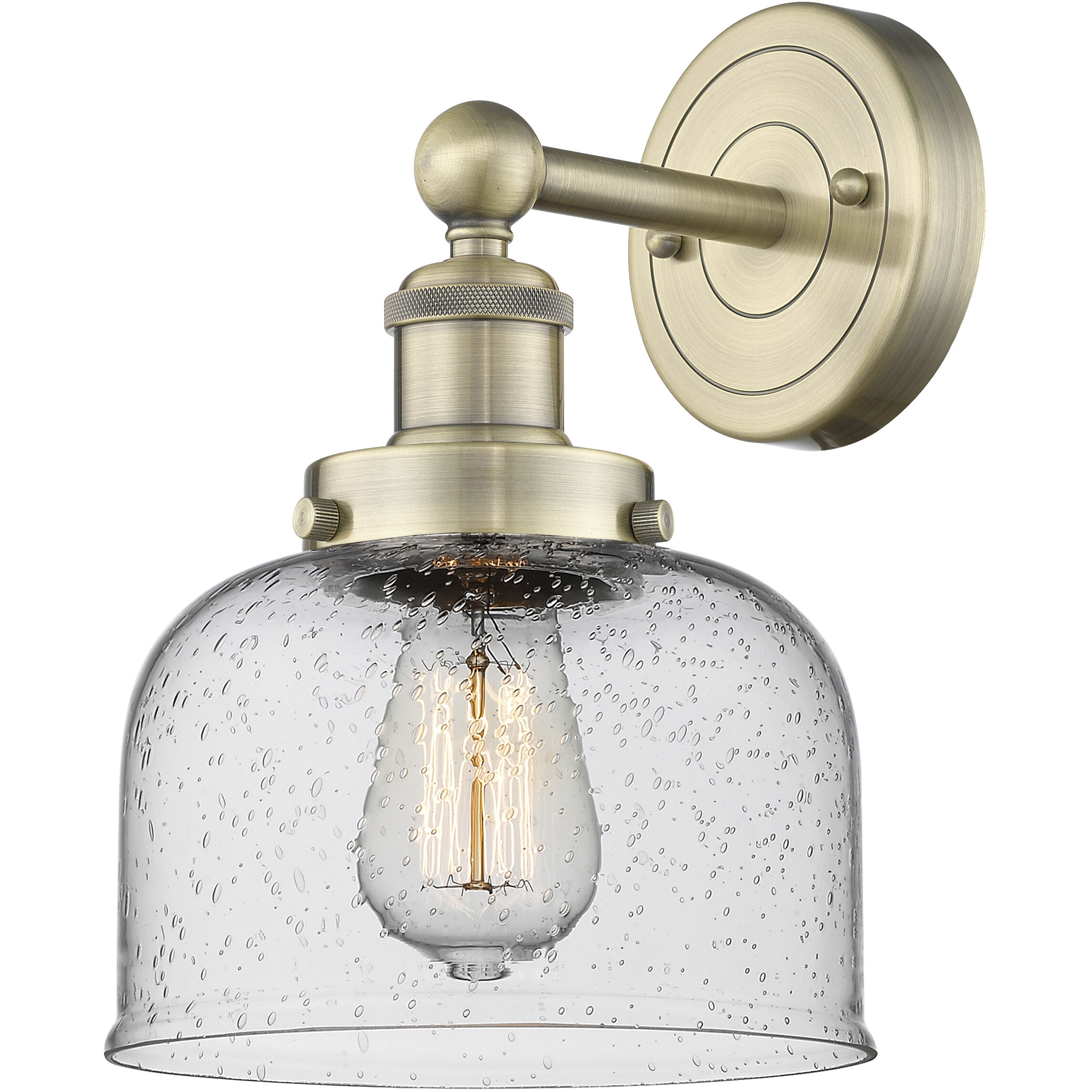 Bell Sconce Wall Light in Antique Brass, Seedy