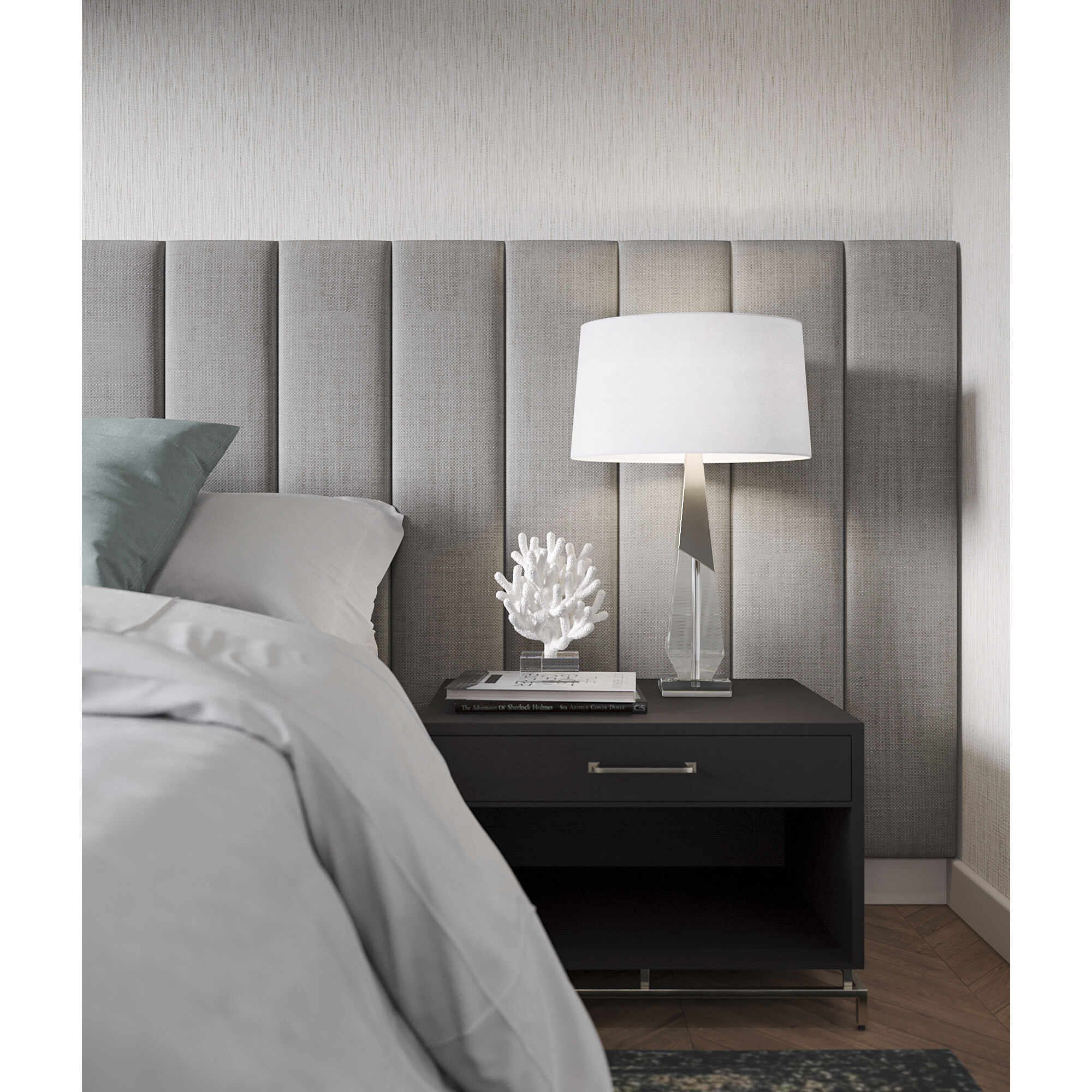 Nathan 27.5 inch 150.00 watt Polished Nickel Table Lamp Portable Light