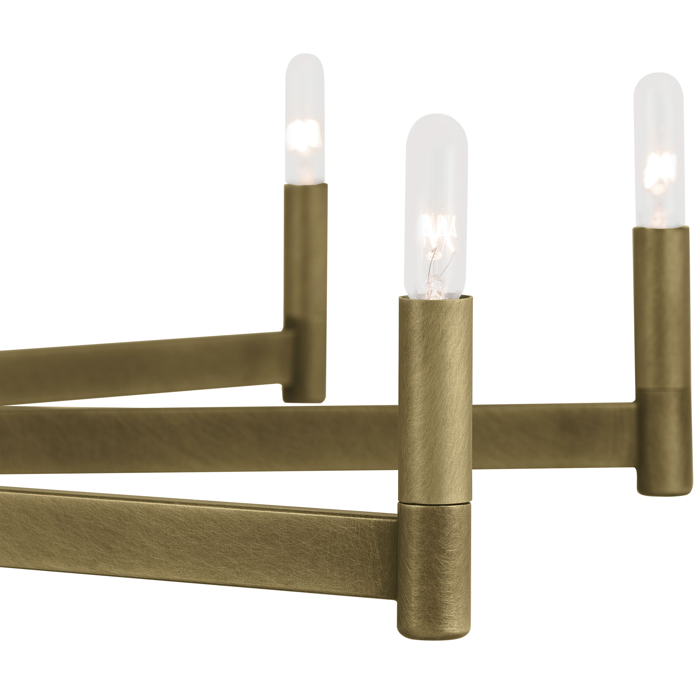 Erzo 10 Light Natural Brass Chandelier Ceiling Light, Large