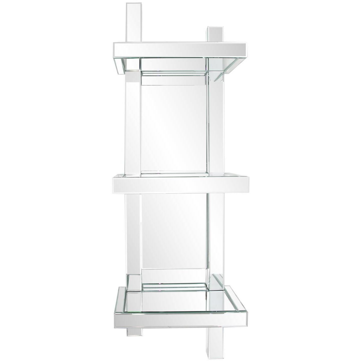 Trellis 12 inch Clear Mirrored Wall Shelf