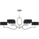 Allegretto 6 Light 63 inch Silver Chandelier Ceiling Light in Silver Leaf, Black Fabric