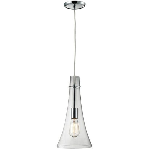 Menlow Park 1 Light 8 inch Polished Chrome with Clear Pendant Ceiling Light