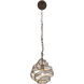 Flow 1 Light 10 inch Hammered Ore Mini Pendant Ceiling Light