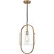 Pelham 1 Light 9.5 inch Brushed Brass Mini Pendant Ceiling Light in Incandescent