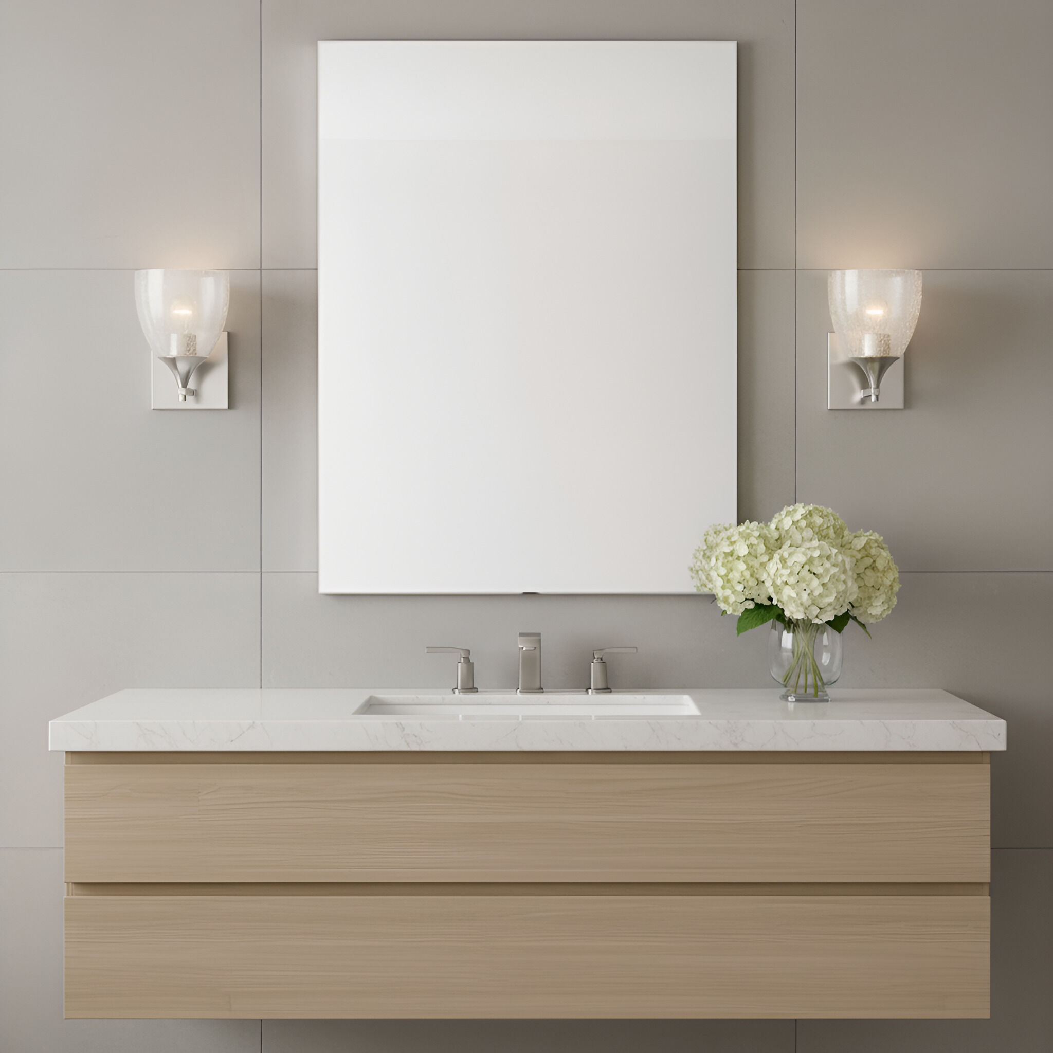 Drew & Jonathan Toffino 1 Light 6 inch Brushed Nickel Sconce Wall Light in Clear Crackle Glass, Small