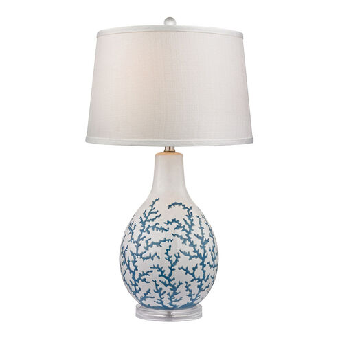 Bora Bora 27 inch 150 watt Blue with White and Clear Table Lamp Portable Light