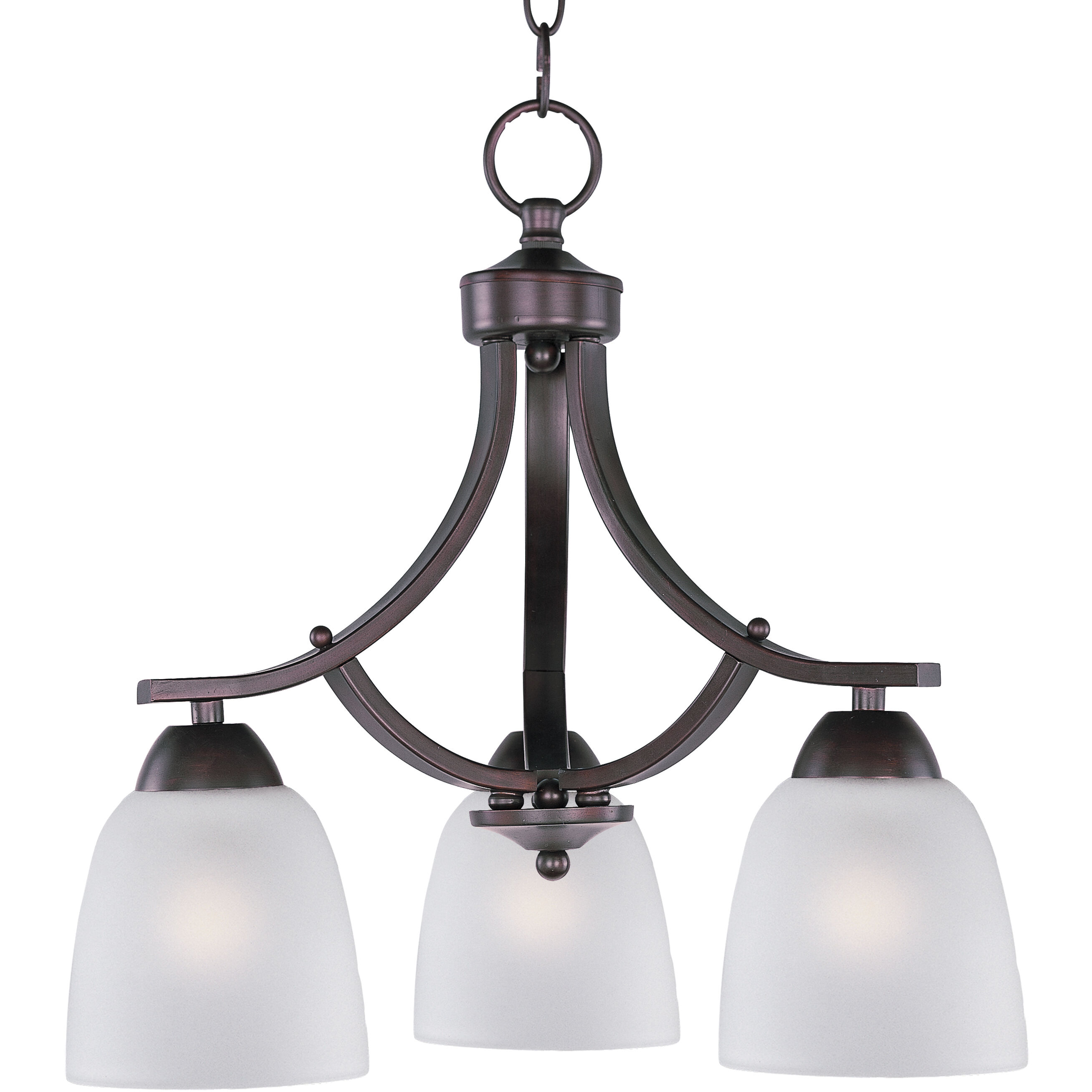 Axis 3 Light 18 inch Oil Rubbed Bronze Down Light Chandelier Ceiling Light