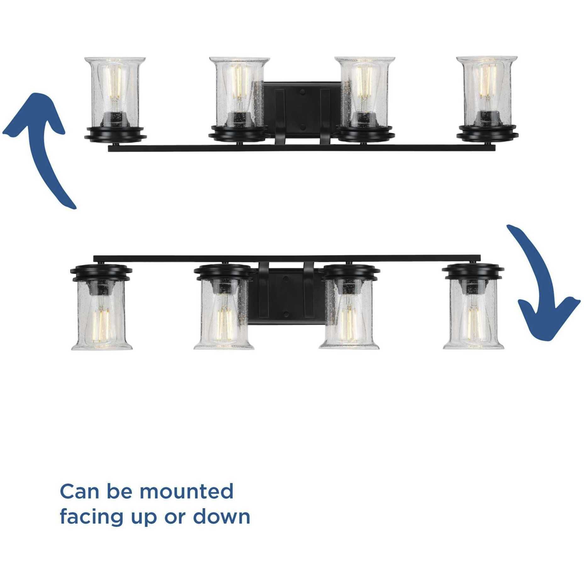 Winslett 4 Light 33 inch Matte Black Bath Vanity Wall Light