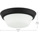 Edessa 2 Light 12 inch Black Flush Mount Ceiling Light