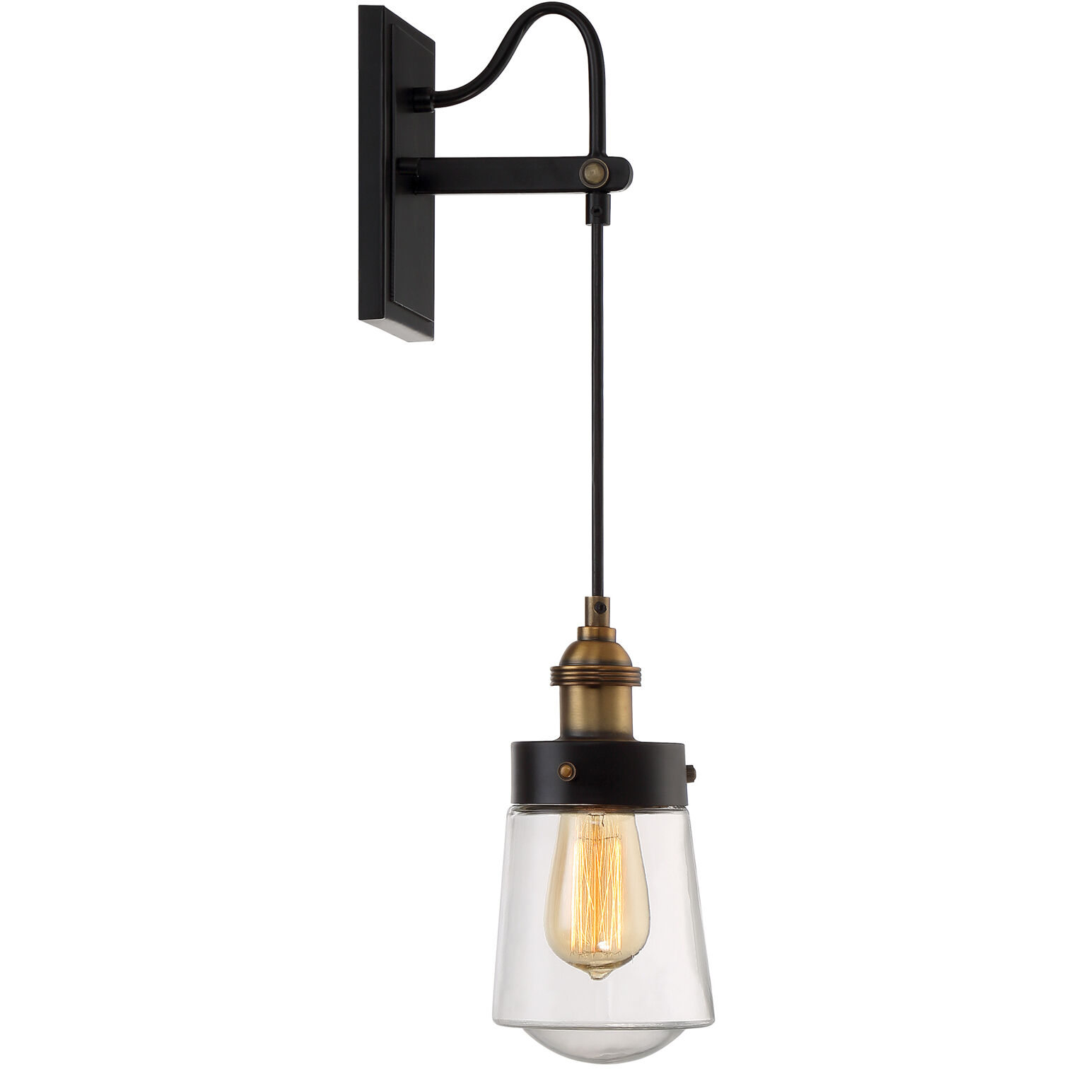 Macauley 1 Light 4.75 inch Vintage Black with Warm Brass Wall Sconce Wall Light