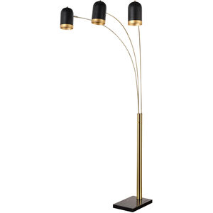 Rosalind 87 inch 25.00 watt Black and Gold Floor Lamp Portable Light
