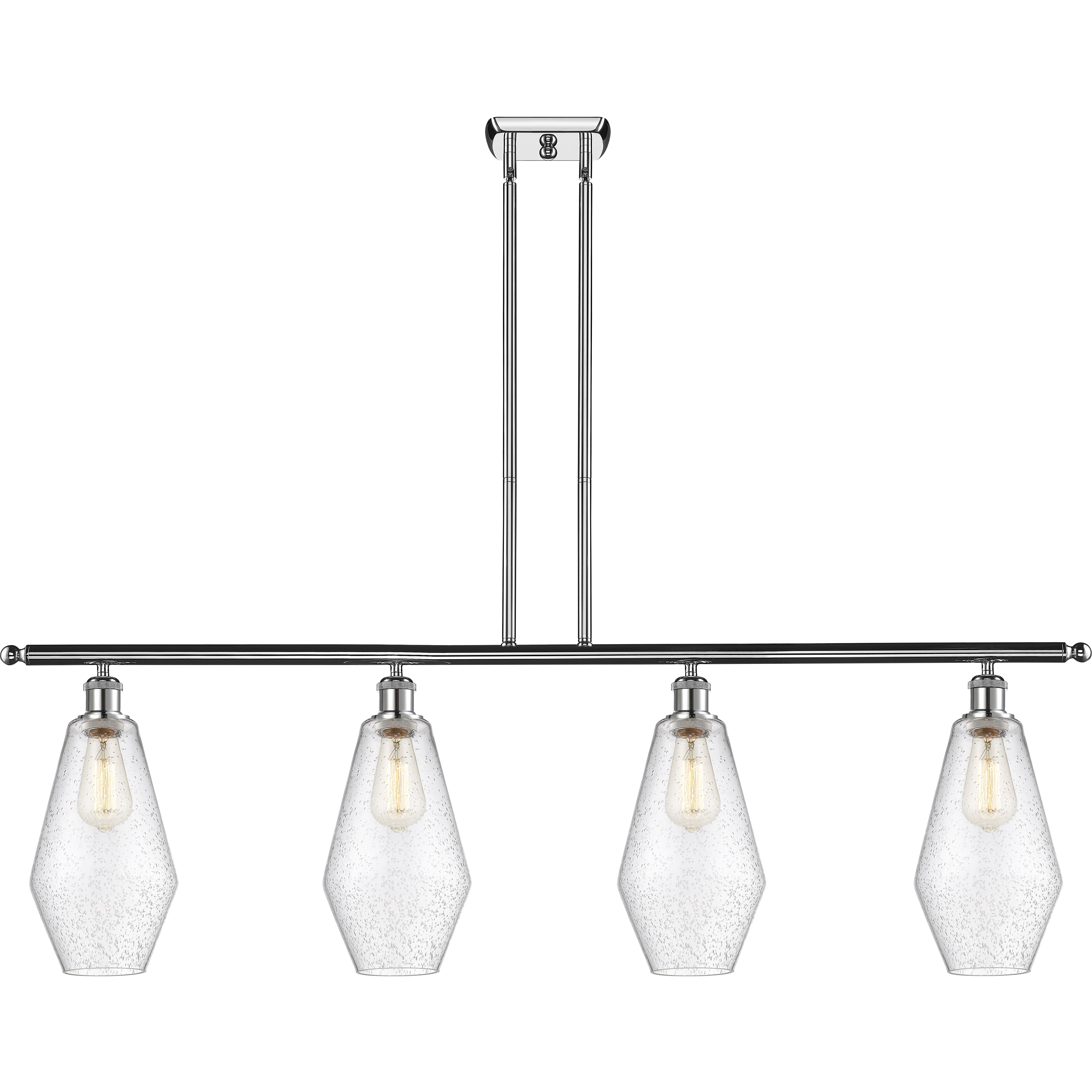 Ballston Cindyrella 4 Light 48 inch Polished Chrome Island Light Ceiling Light in Incandescent, Seedy Glass