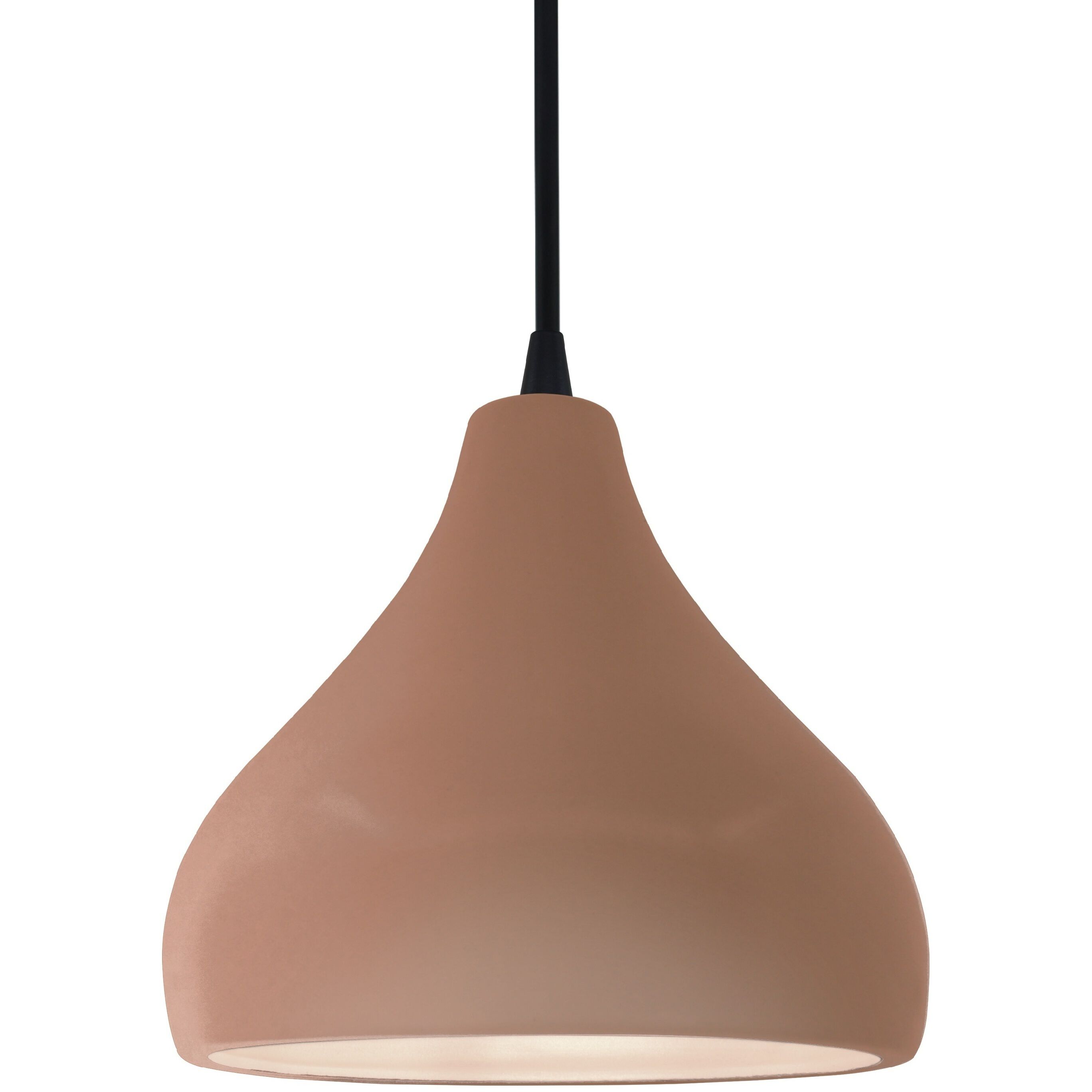 Radiance 1 Light 8 inch Adobe and Matte Black Pendant Ceiling Light