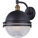 Portside 1 Light 13.5 inch Oil Rubbed Bronze and Antique Brass Outdoor Wall Mount