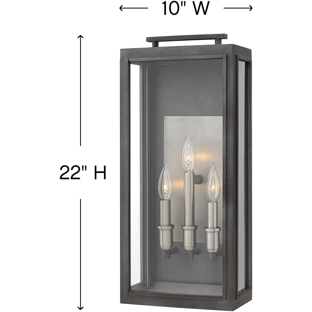 Sutcliffe LED 22 inch Aged Zinc with Antique Nickel Outdoor Wall Mount Lantern, Large