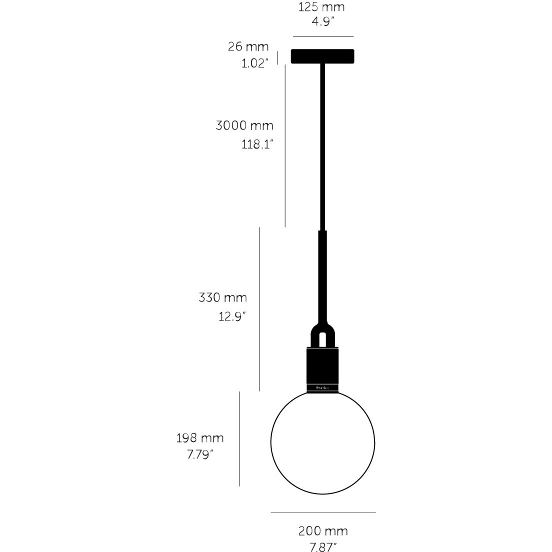 Forked LED 7.87 inch Steel Pendant Ceiling Light