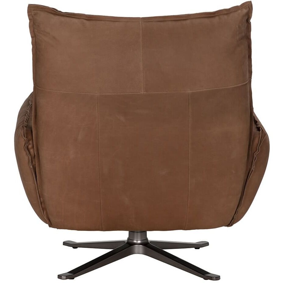 Lawrenceville Brown Leather Swivel Chair