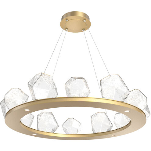 Gem LED 37.4 inch Gilded Brass Chandelier Ceiling Light in Clear, 2700K LED, Ring