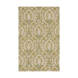 Modern Classics 36 X 24 inch Green and Neutral Area Rug, Wool