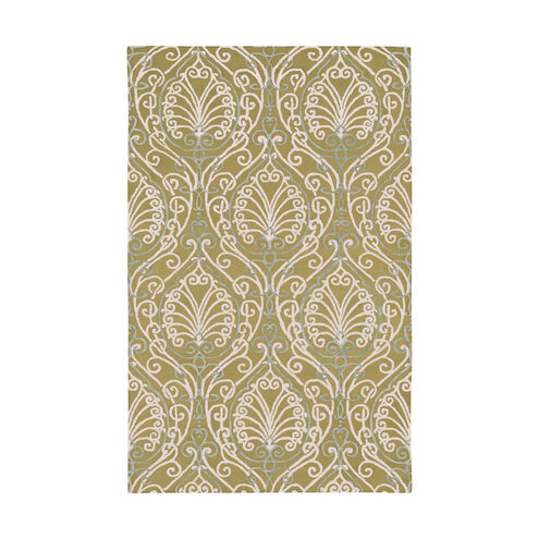Modern Classics 63 X 39 inch Green and Neutral Area Rug, Wool