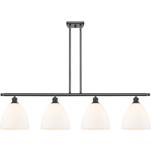 Ballston Ballston Dome LED 48 inch Matte Black Island Light Ceiling Light in Matte White Glass