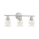 Industrial 3 Light 24 inch Brushed Nickel Bathroom Vanity Light Wall Light
