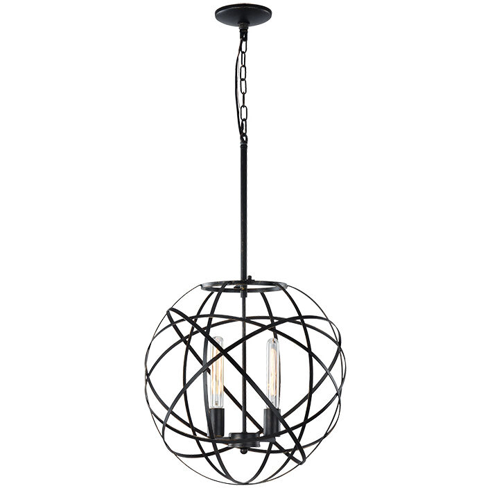 Atom 2 Light 18 inch Black Pendant Ceiling Light