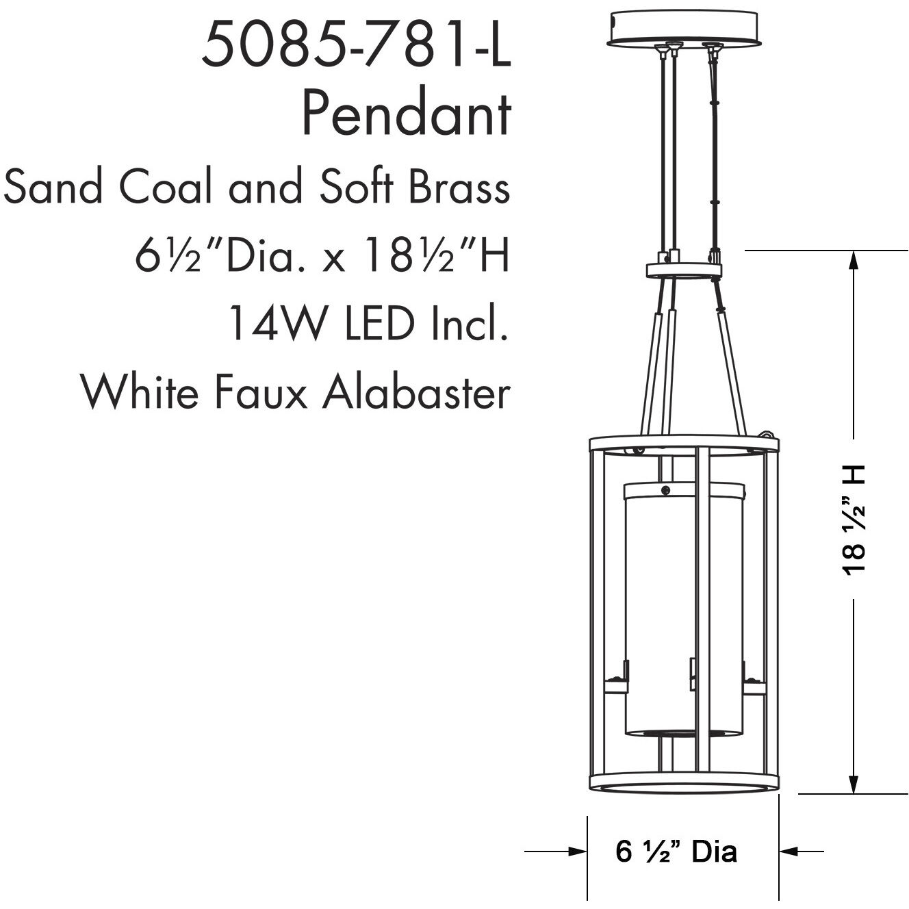 Levitation LED 6.5 inch Soft Brass And Sand Coal Mini Pendant Ceiling Light