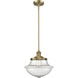 Franklin Restoration Oxford 1 Light 12 inch Brushed Brass Mini Pendant Ceiling Light in Incandescent, Seedy, Franklin Restoration