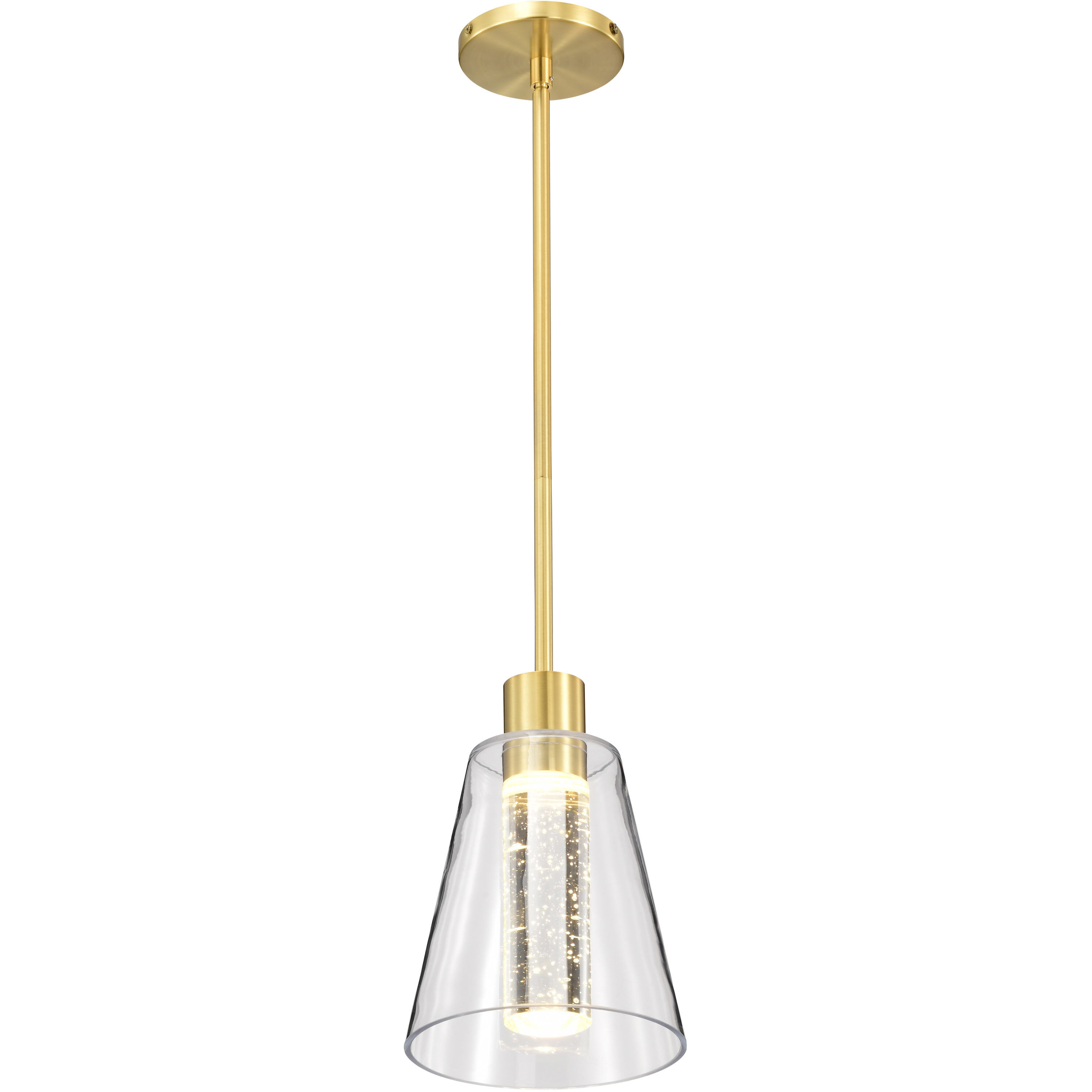 Aura LED 7.25 inch Brushed Brass Pendant Ceiling Light