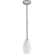 Champagne LED 5 inch Brushed Steel Pendant Ceiling Light in White Stone