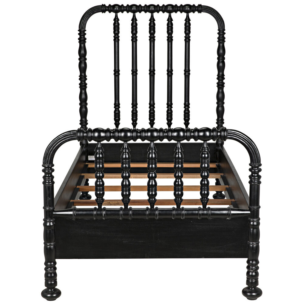 Bachelor Hand Rubbed Black Bed, Twin