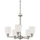 Melrose 5 Light 24 inch Satin Nickel Chandelier Ceiling Light