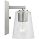 Vertex 1 Light 4.75 inch Brushed Nickel Bath Light Wall Light