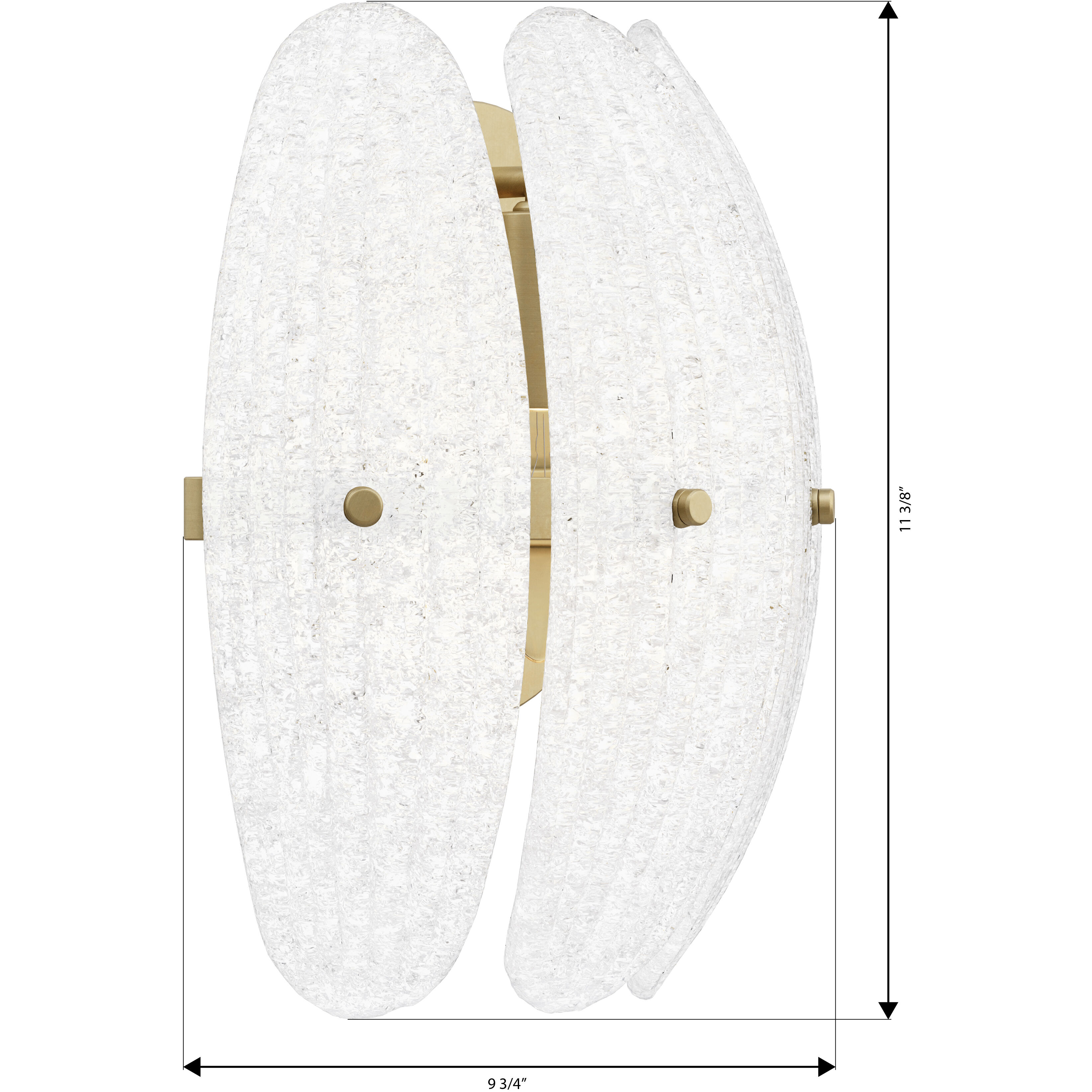 Marclaire 1 Light 9.25 inch Legacy Brass Wall Sconce Wall Light in Clear Textured Handmade Glass