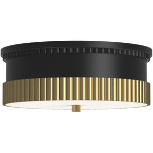 Alora Mood Rue 3 Light 14.25 inch Matte Black and Brushed Gold Flush Mount Ceiling Light
