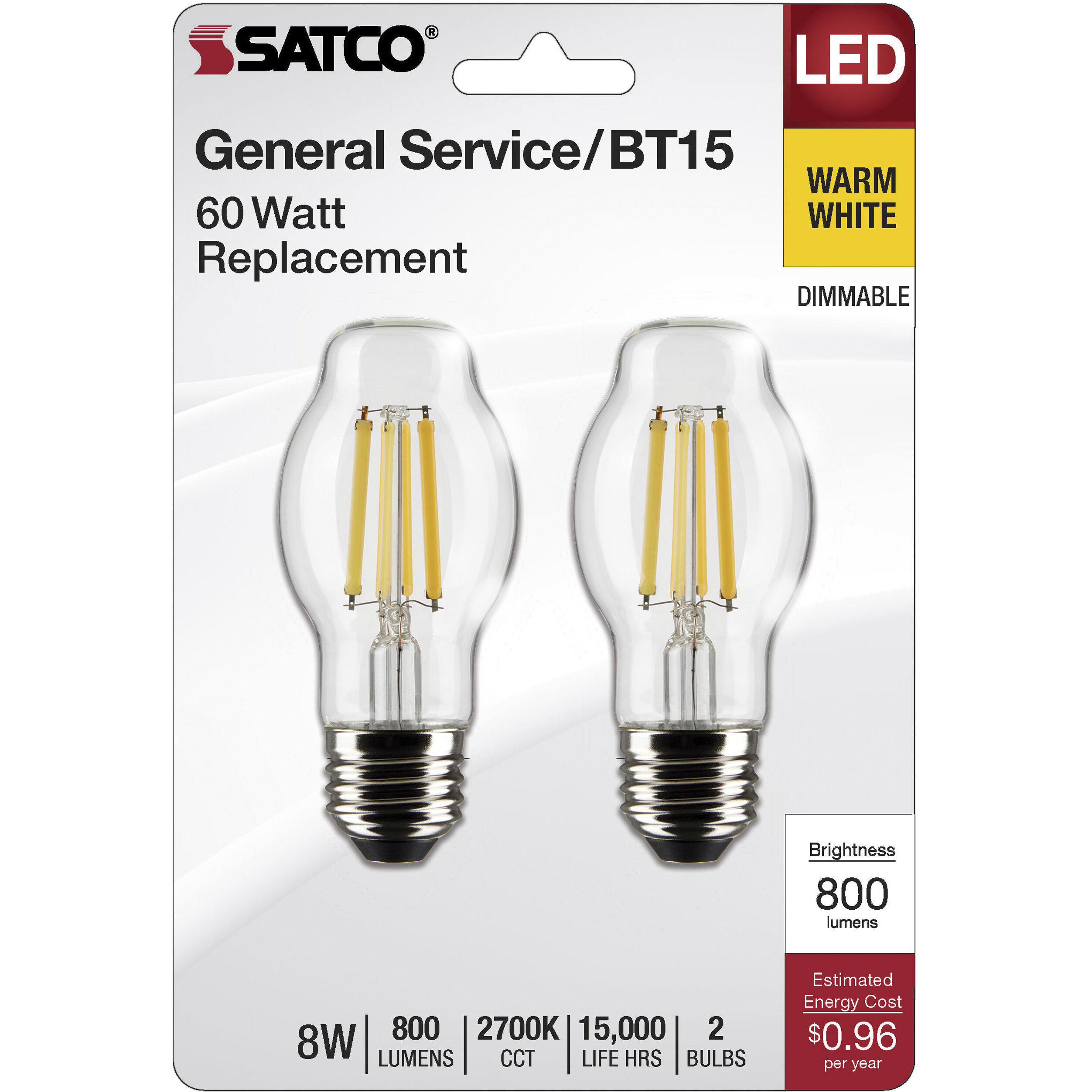Lumos LED Medium 8 watt 120 2700K LED Filament, LED Filament