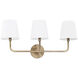 Dawson 3 Light 26 inch Aged Brass Vanity Light Wall Light