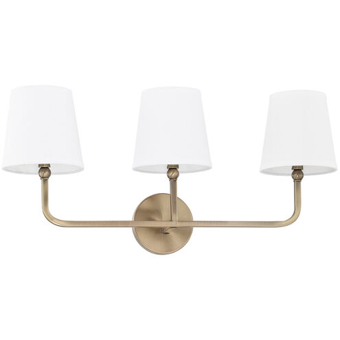 Dawson 3 Light 26 inch Aged Brass Vanity Light Wall Light