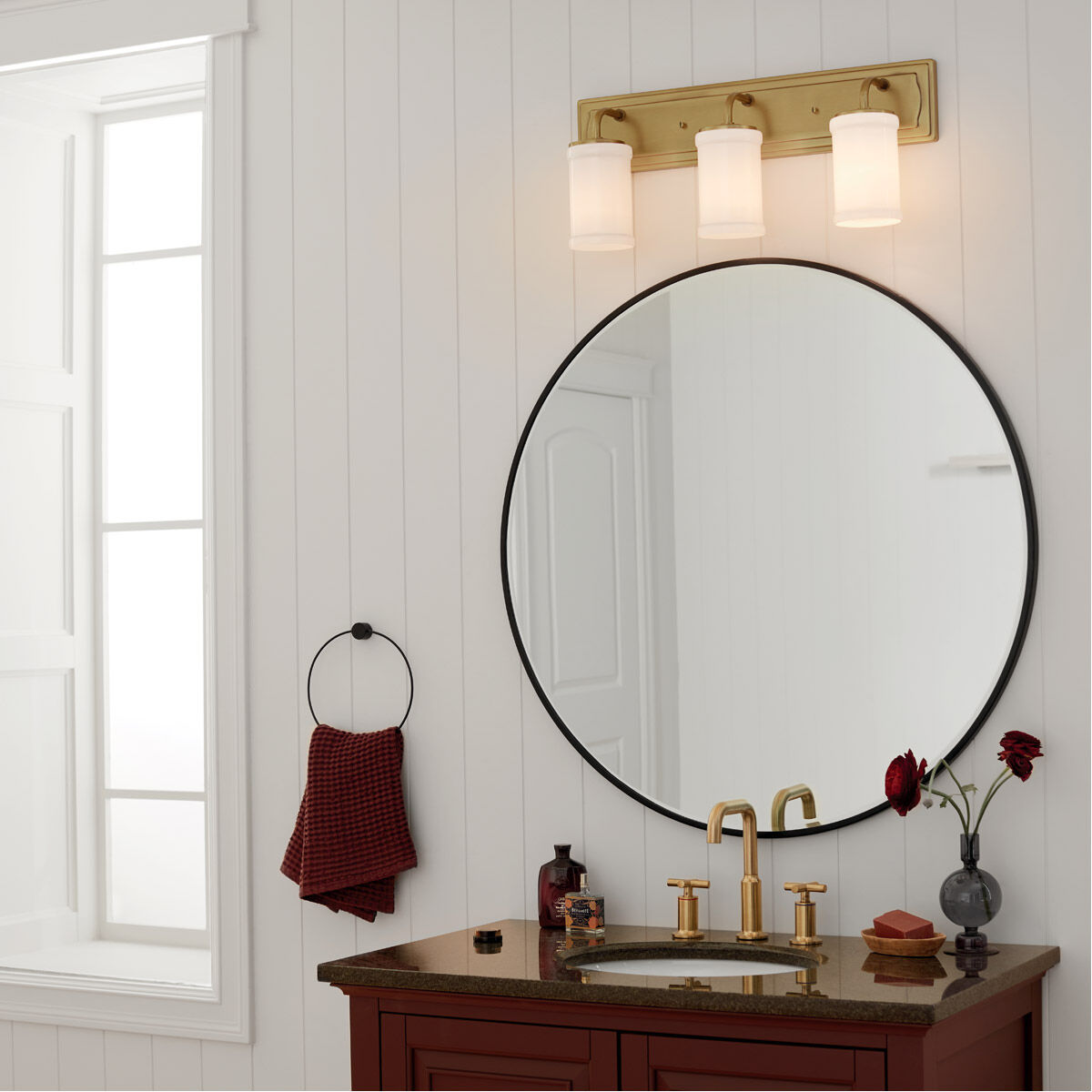 Homestead Vetivene 3 Light 24 inch Natural Brass Vanity Light Wall Light, Vetivene