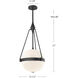 Alora Mood Harmony Pendant Ceiling Light in Matte Black, Glossy Opal Glass